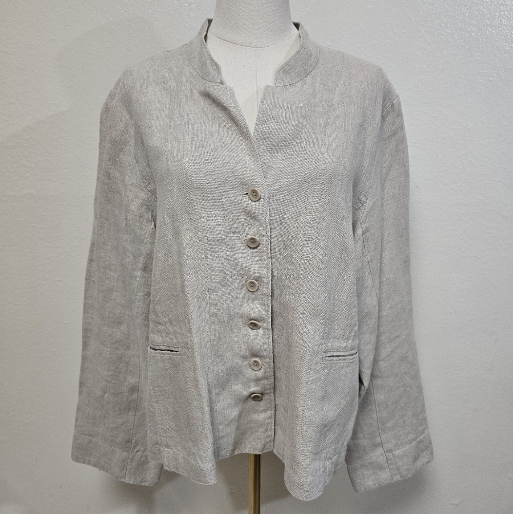 Eileen Fisher Irish Linen Blazer Size XL